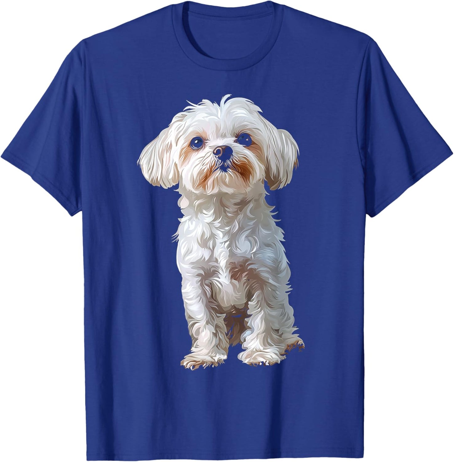 Maltese Dog Motif Pet Art Maltese T-Shirt - T-Shirt | Royal