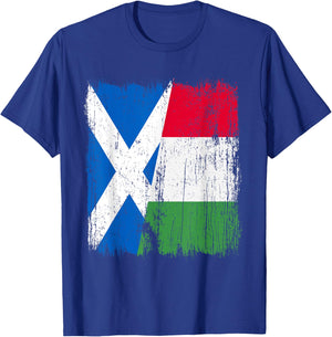 Scotland Italy Half Flag Proud Scottish Italian Pride T-Shirt - T-Shirt | Royal