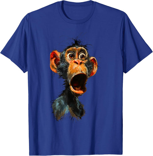 Surprised Monkey Funny Monkey Lover, Chimpanzee Meme T-Shirt - T-Shirt | Royal