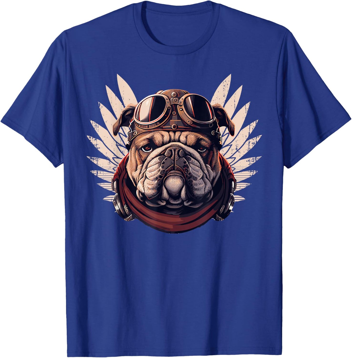 English Bulldog Biker Helmet Motorcycle Aesthetic Women Girls Kids T-Shirt - T-Shirt | Royal