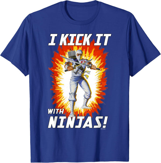 G.I. Joe I Kick It With Ninjas Storm Shadow Action Poster T-Shirt - T-Shirt | Royal