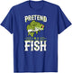 Pretend I'm A Fish Bass Funny Cute Lazy Halloween Costume T-Shirt - T-Shirt | Royal