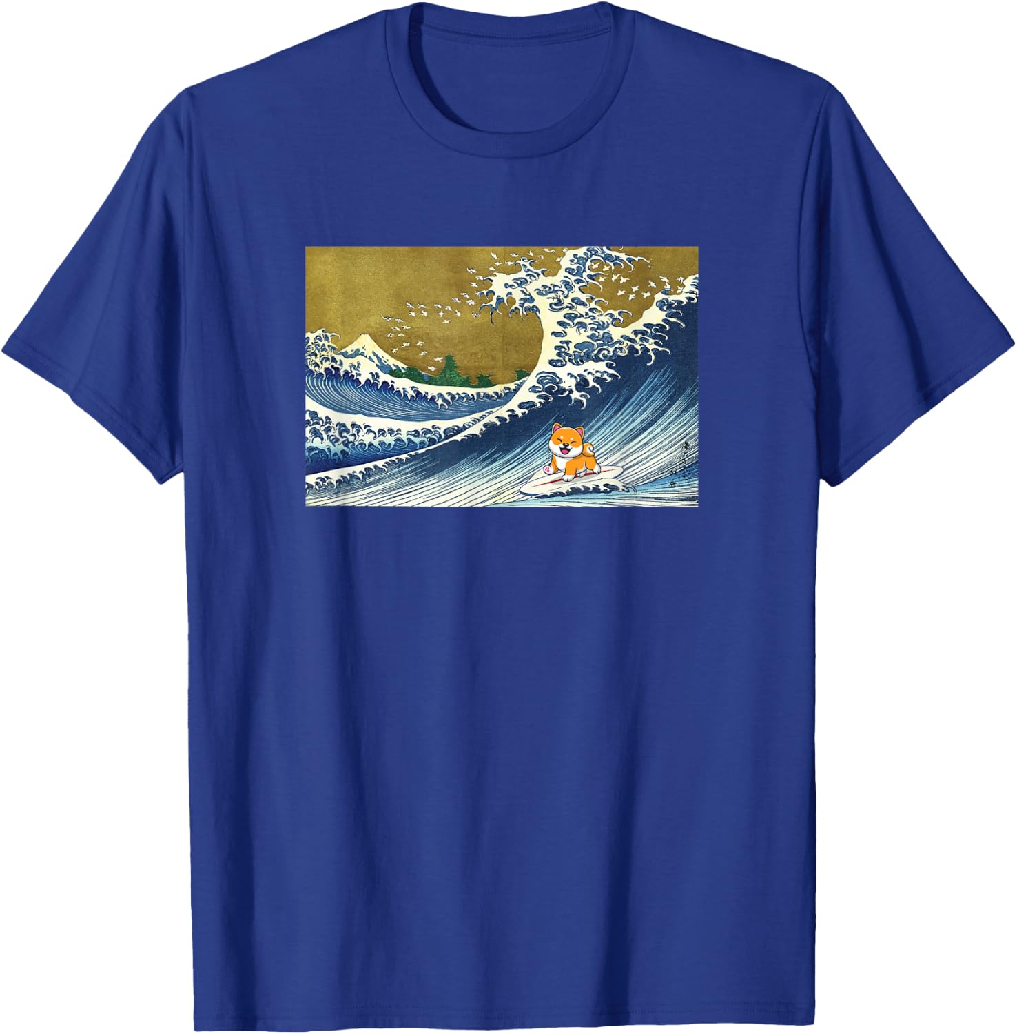 Kids Meme Lover Surfing A Great Wave Kawaii Girls Shiba Inu T-Shirt - T-Shirt | Royal