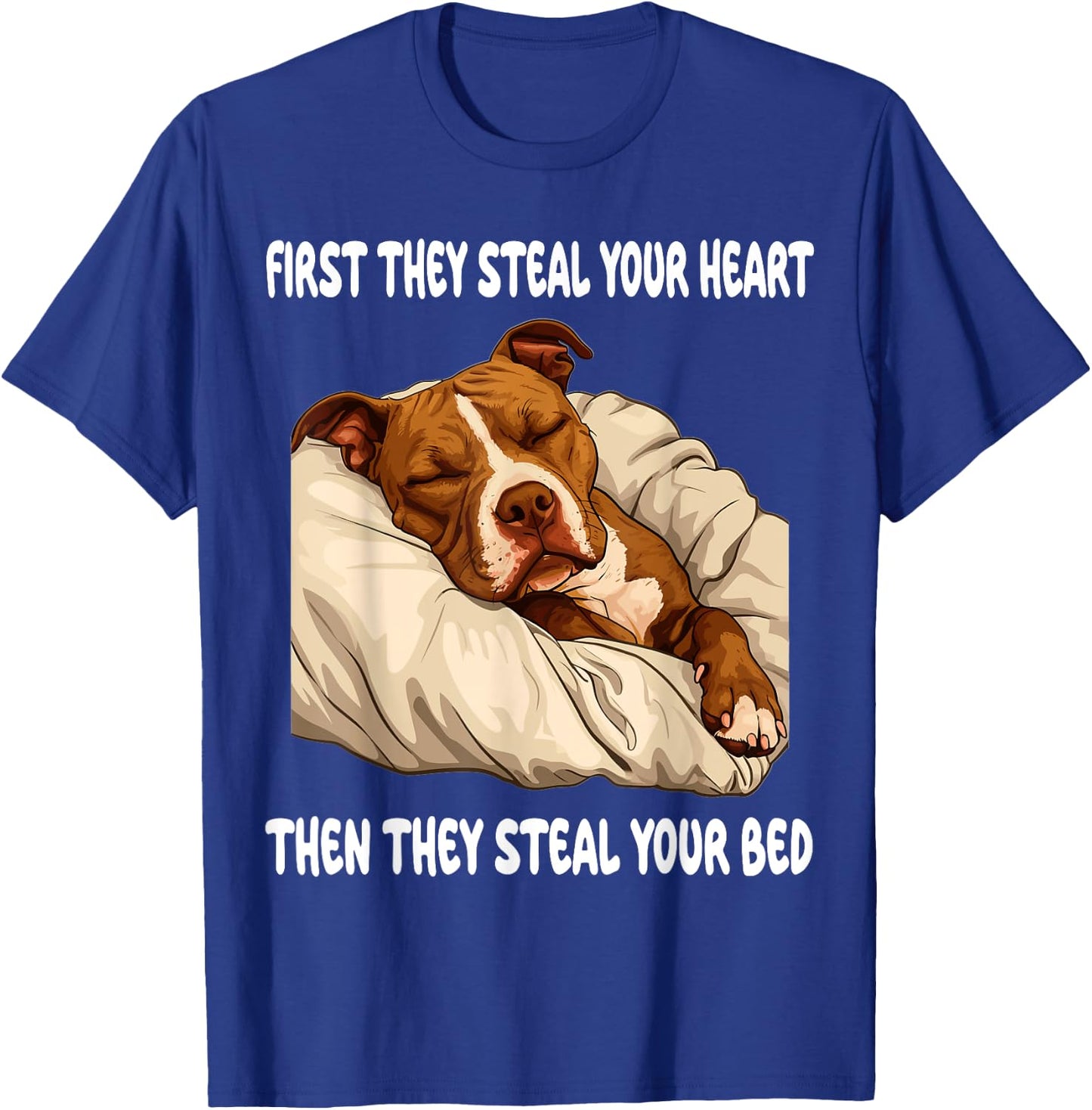 Pitbull Sleeping Pajamas Nightgown T-Shirt - T-Shirt | Royal