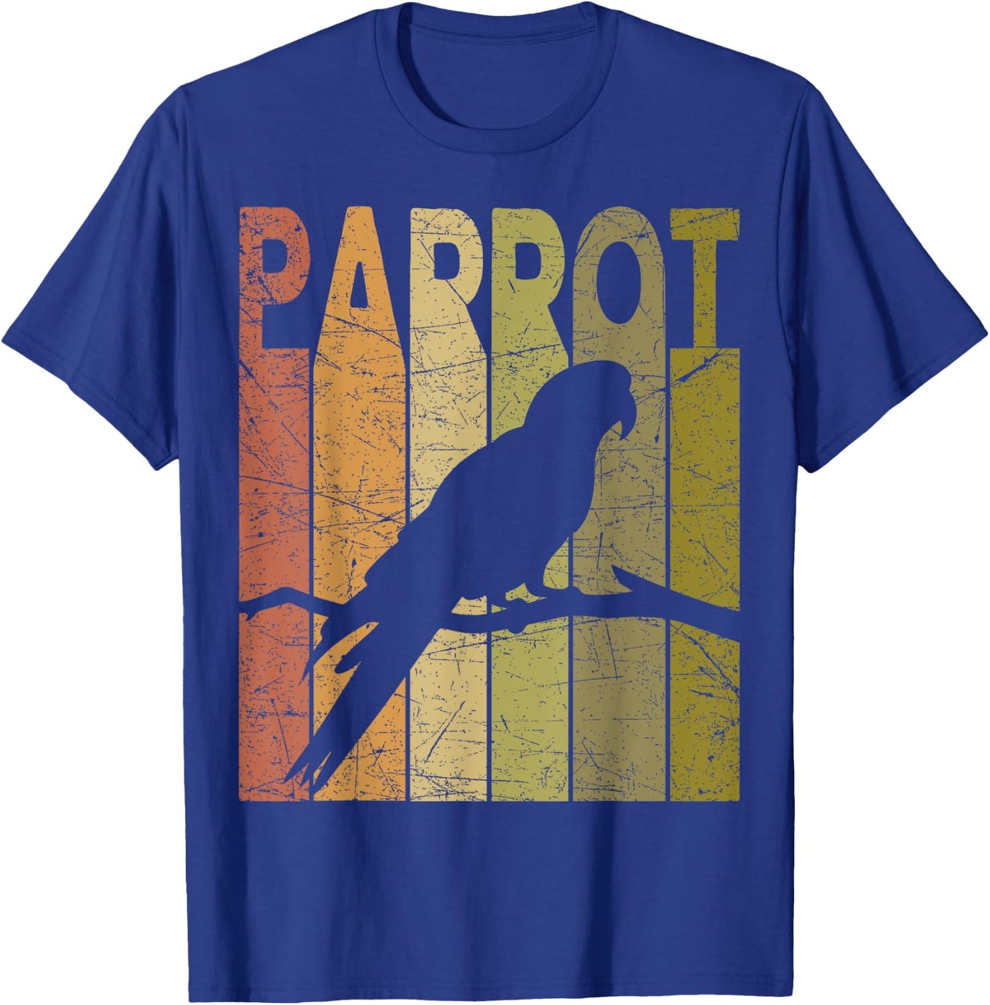 Parrot Vintage Birdwatching Parrot Retro Ornithology Birding T-Shirt - T-Shirt | Royal