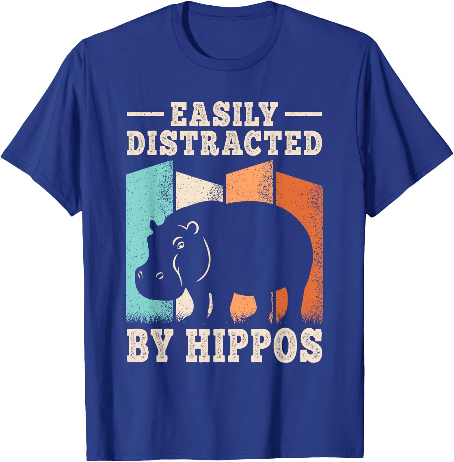 Easily Distracted by Hippos Hippopotamus Men Women Kids T-Shirt - T-Shirt | Royal