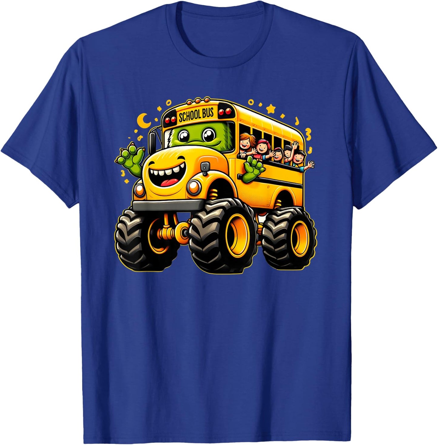 Yellow Monster Truck School Bus Cute School Bus Driver T-Shirt - T-Shirt | Royal