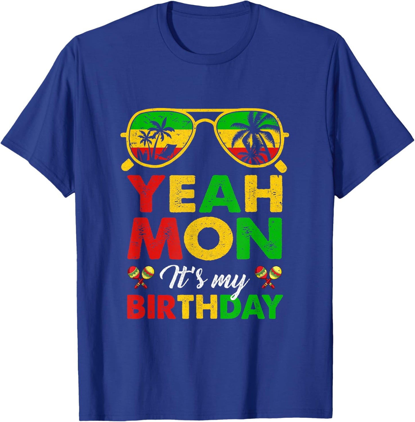 Yeah Mon Jamaican Jamaica Birthday Party Girls Women Men T-Shirt - T-Shirt | Royal