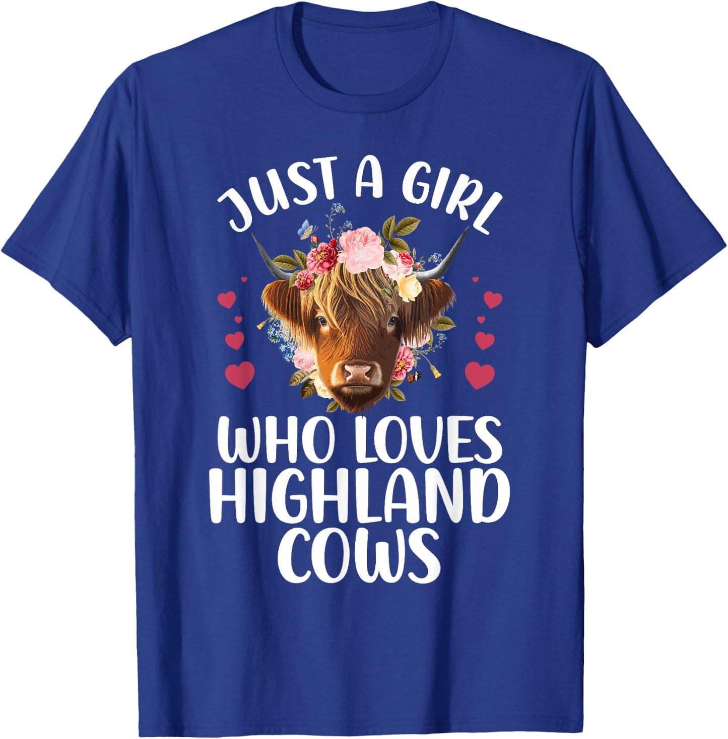 Funny Highland Cow Art Girls Highlander Cow Lover T-Shirt - T-Shirt | Royal