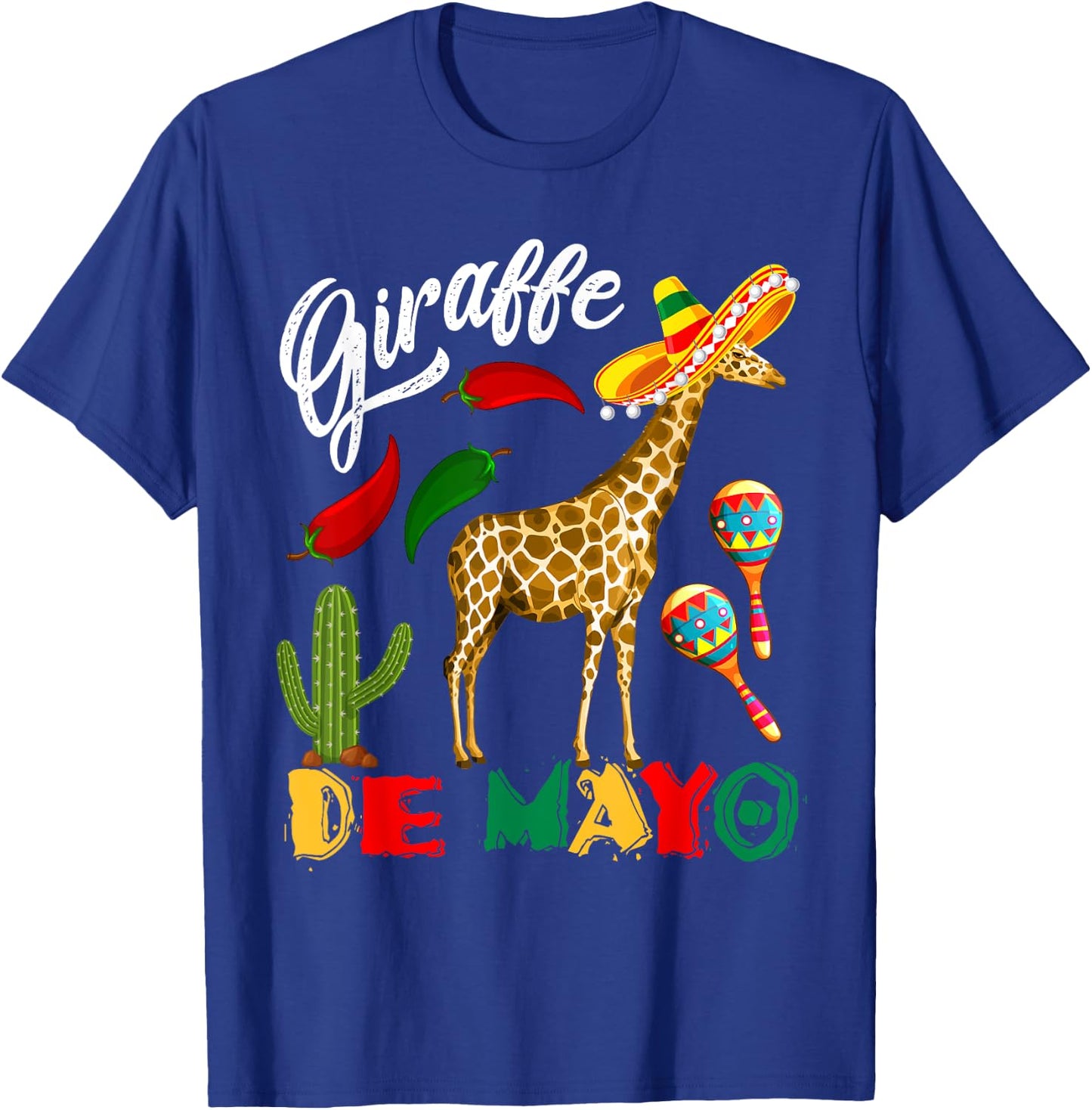 Giraffe De Mayo Mexican Giraffe Sombrero Cinco De Mayo T-Shirt - T-Shirt | Royal