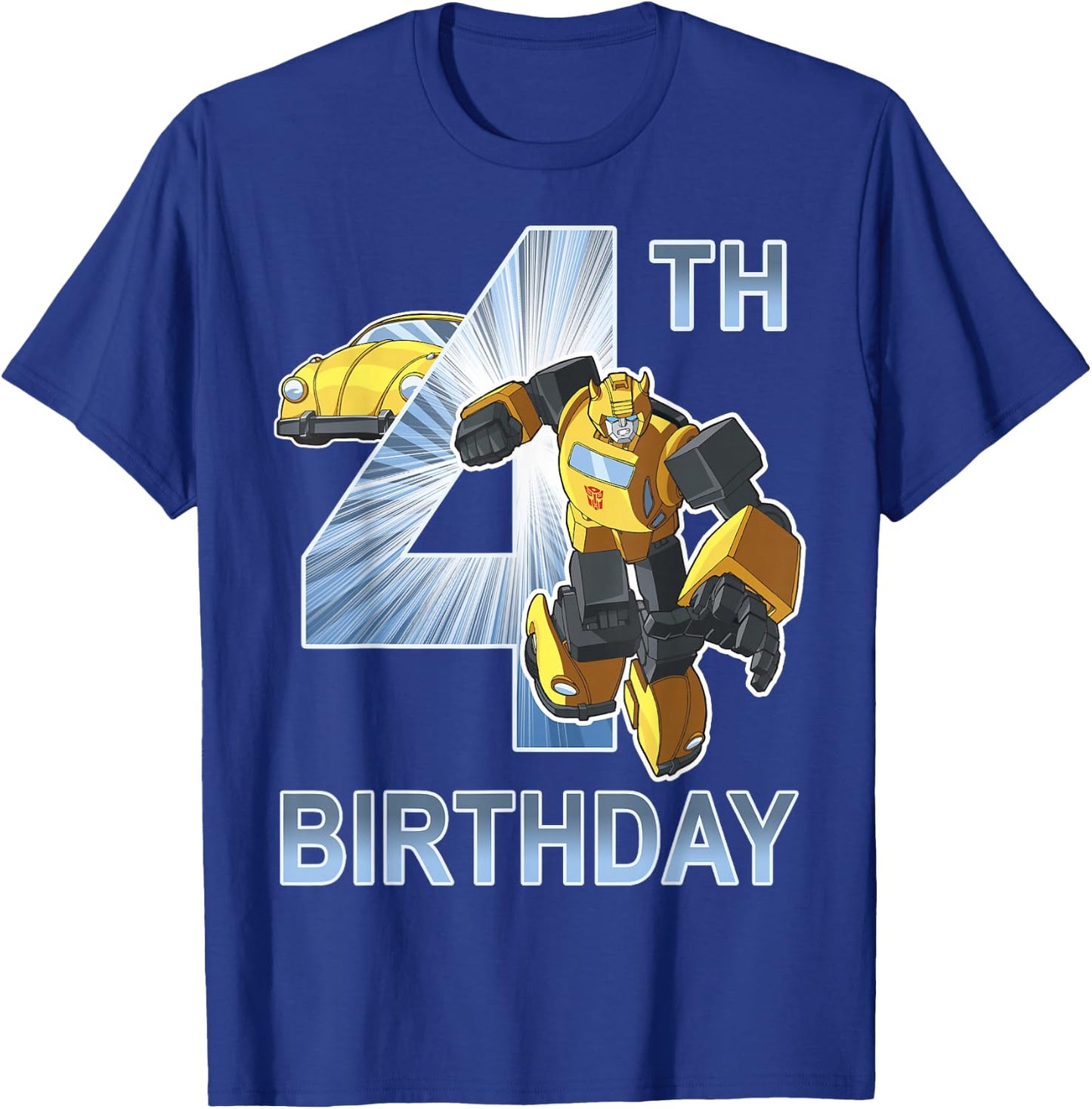 Transformers Bumblebee 4th Birthday Small T-Shirt - T-Shirt | Royal