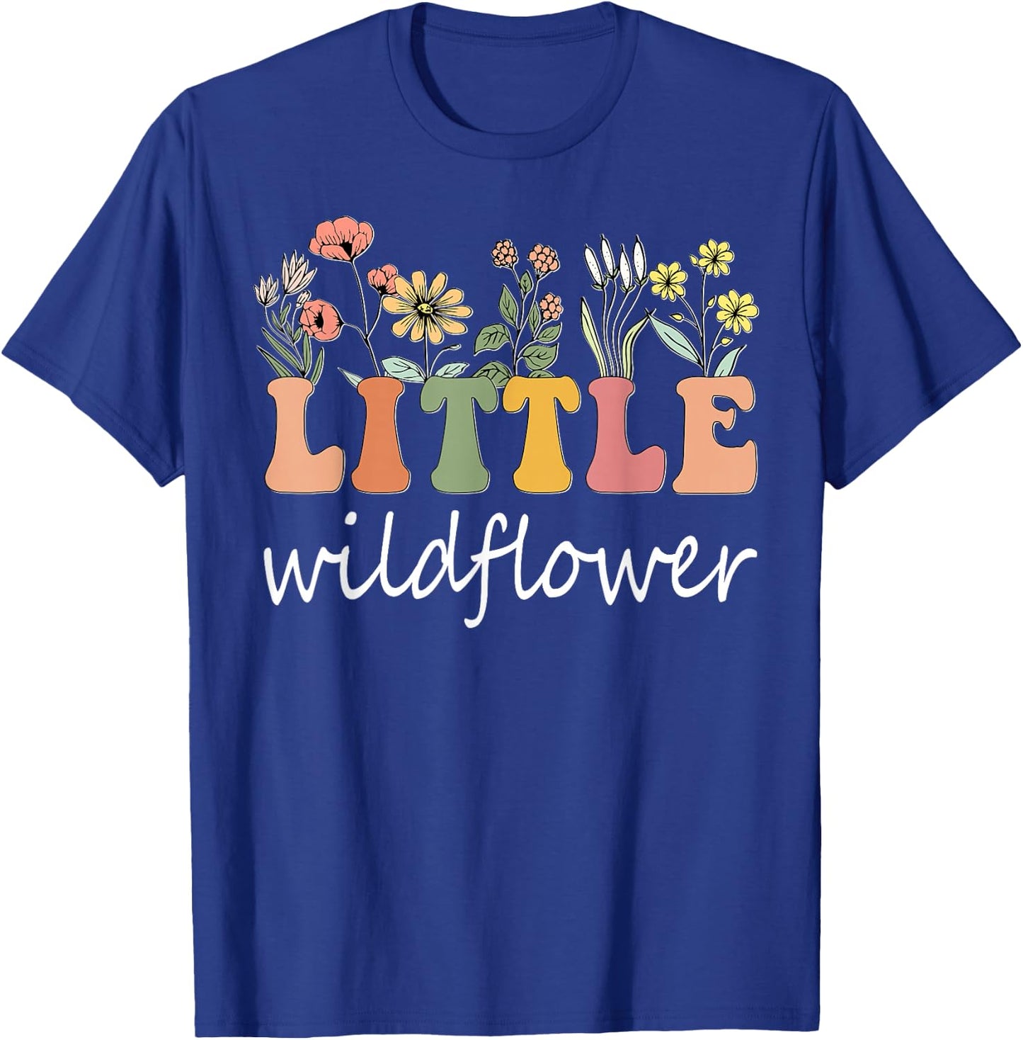Little Wildflower Girls Women Birthday Family Matching T-Shirt - T-Shirt | Royal