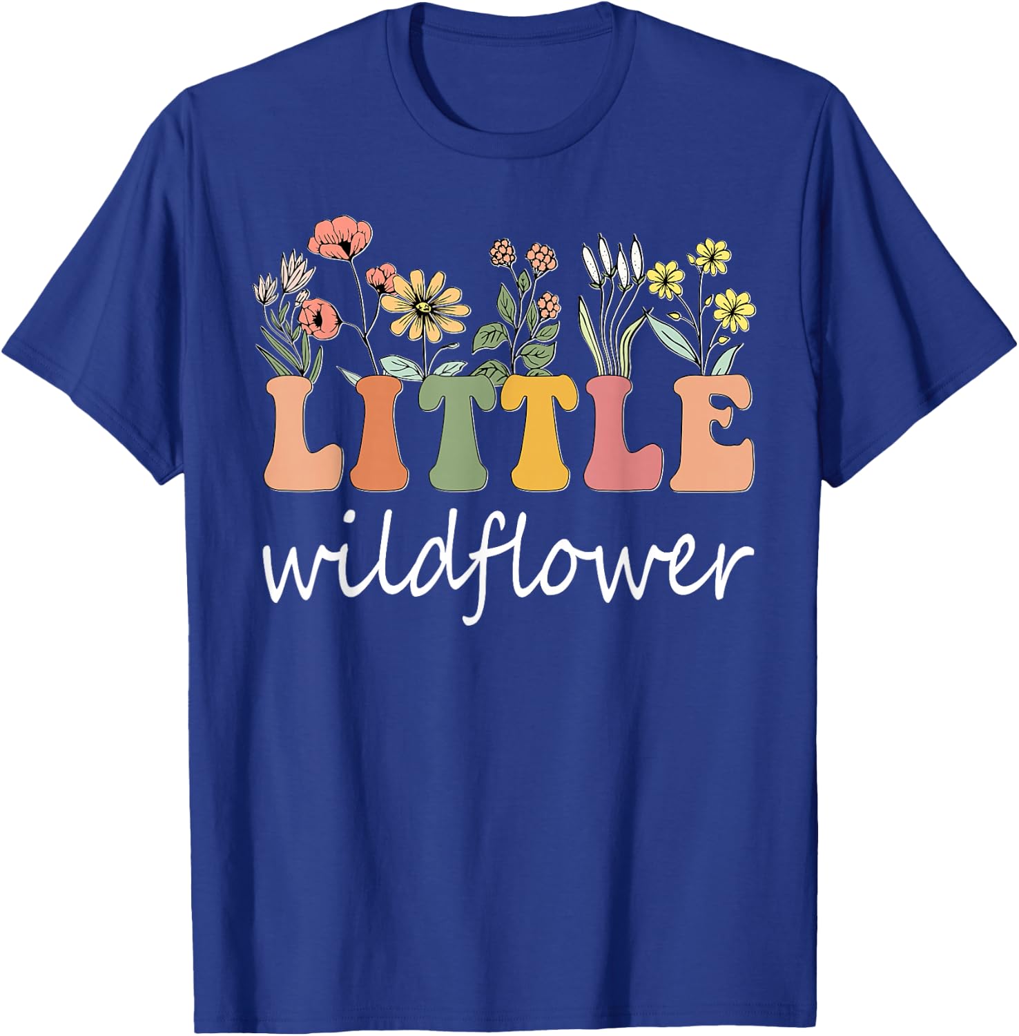 Little Wildflower Girls Women Birthday Family Matching T-Shirt - T-Shirt | Royal