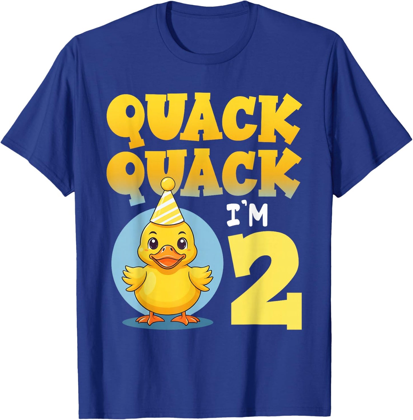 Quack Quack I'm 2 Year Old 2nd Birthday Duck Boys Girls Kids T-Shirt - T-Shirt | Royal