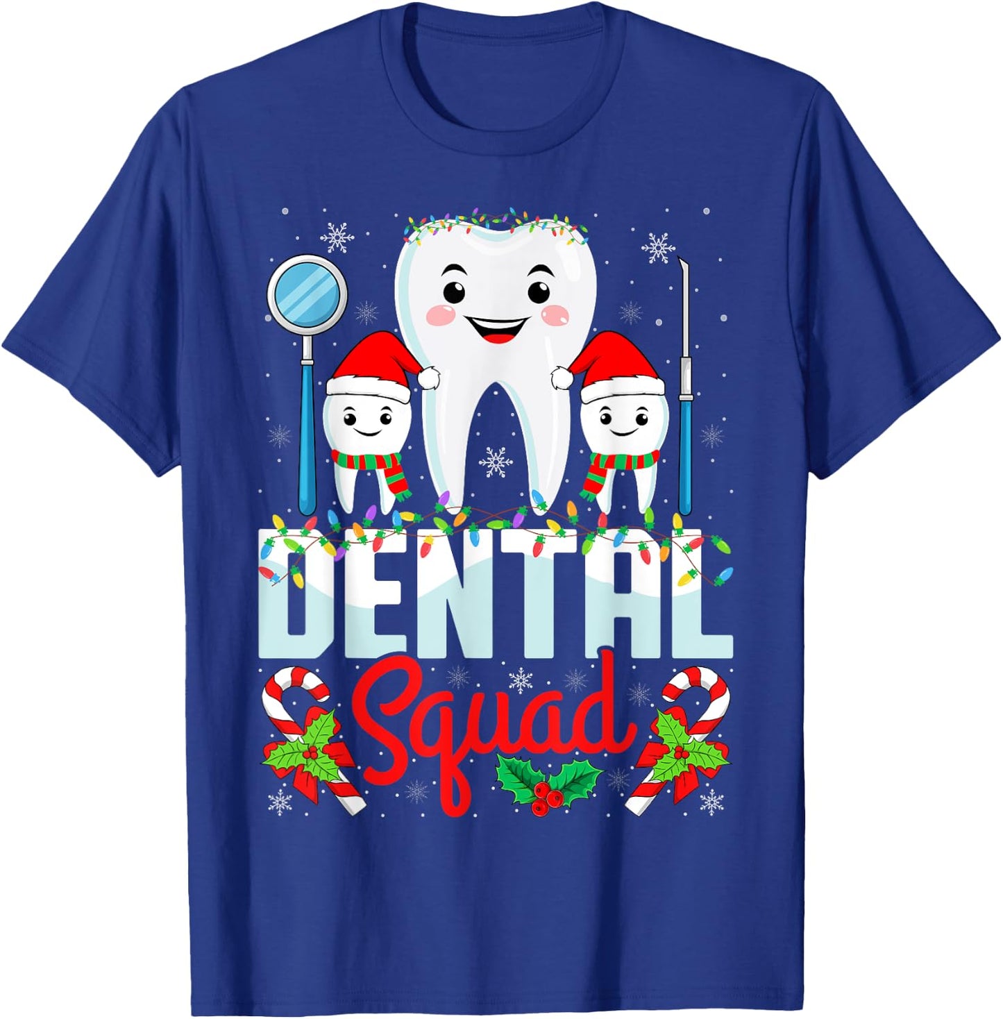 Dental Squad Santa Hat Xmas Dentist Hygienist Christmas T-Shirt - T-Shirt | Royal