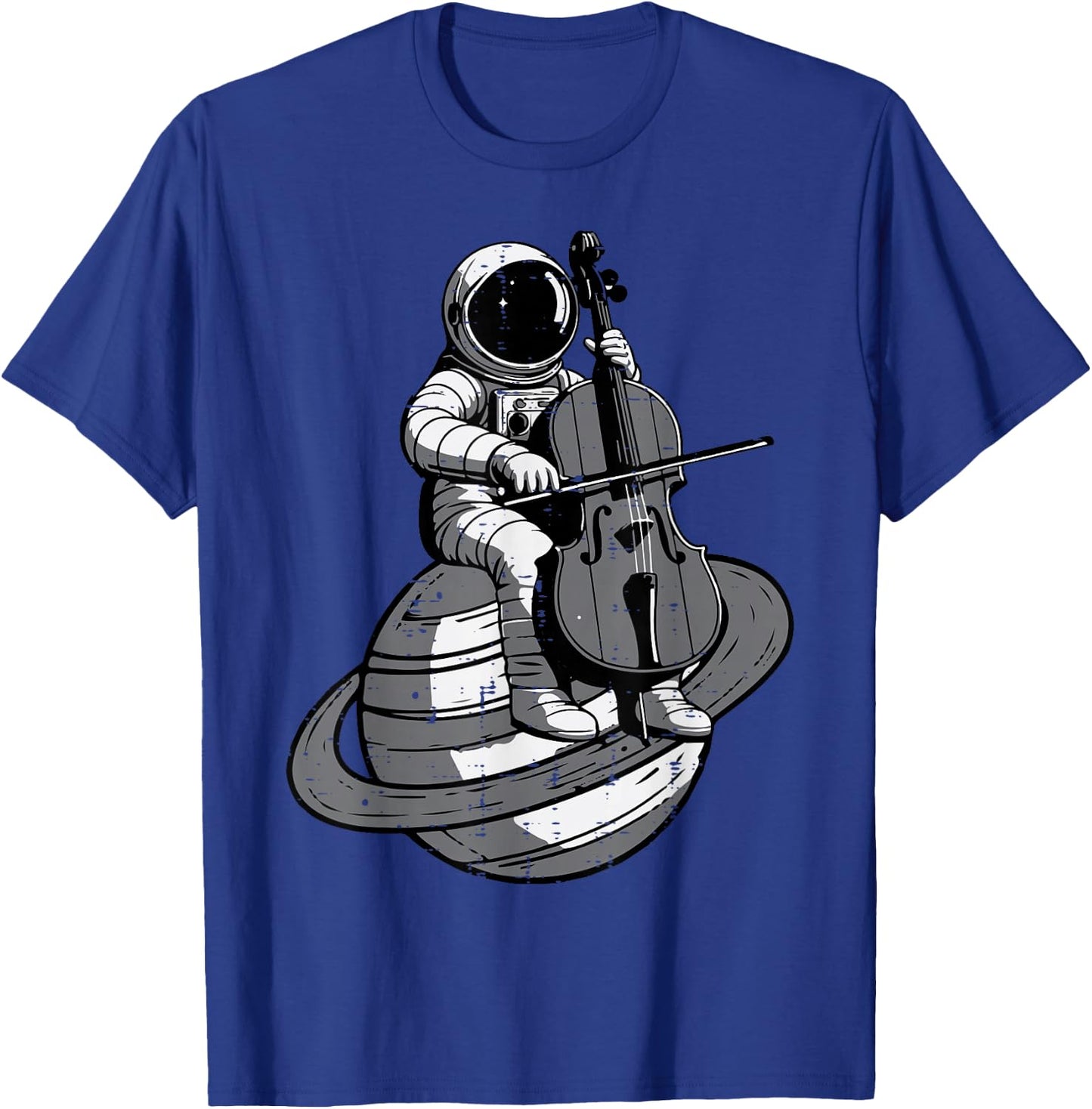 Astronaut Playing Cello Planet Space Music Men Women Kids T-Shirt - T-Shirt | Royal
