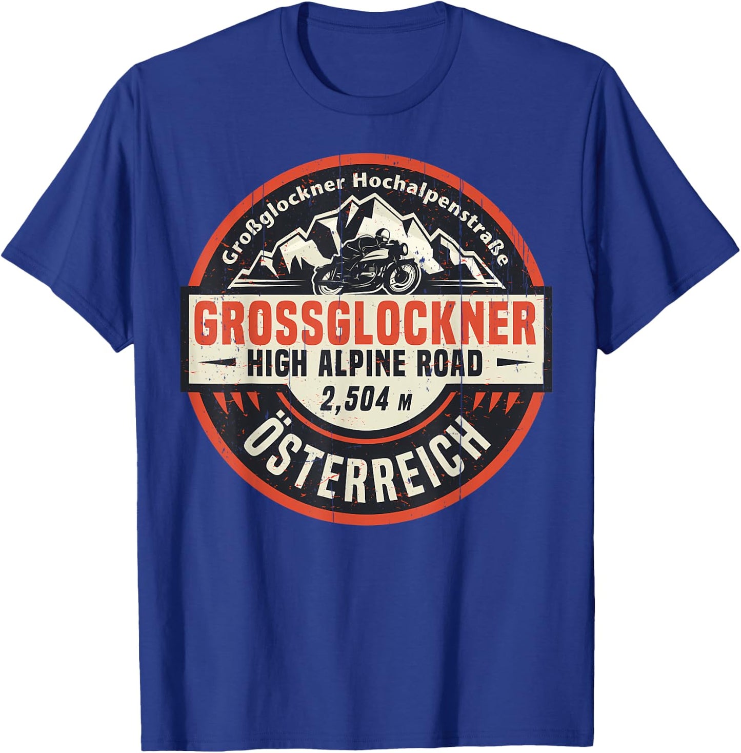 Vintage Grossglockner High Alpine Road In Spring Mountain T-Shirt - T-Shirt | Royal