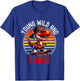 Kids Young Wild & Three T-Rex 3rd Birthday Retro skater Dinosaur T-Shirt - T-Shirt | Royal