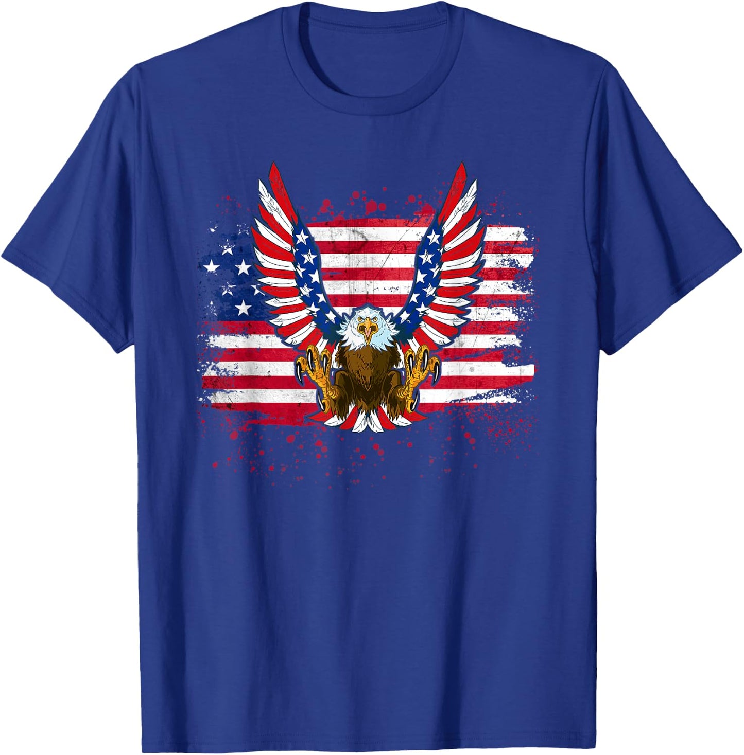 Patriotic Eagle 4th of July USA American Flag Men Women Kids T-Shirt - T-Shirt | Royal