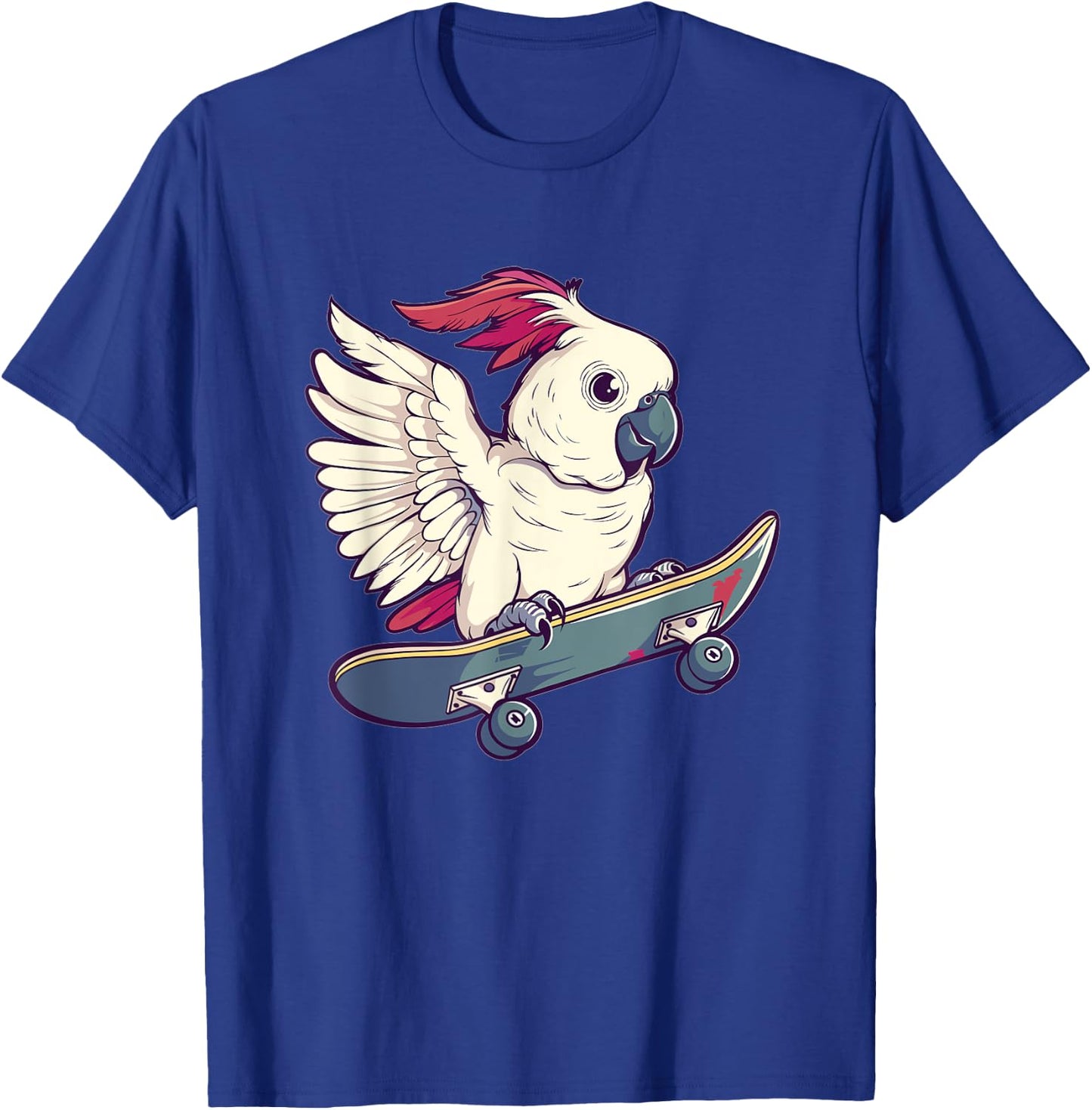 Cute Cockatoo With Skateboard I Kids Cockatoo T-Shirt - T-Shirt | Royal