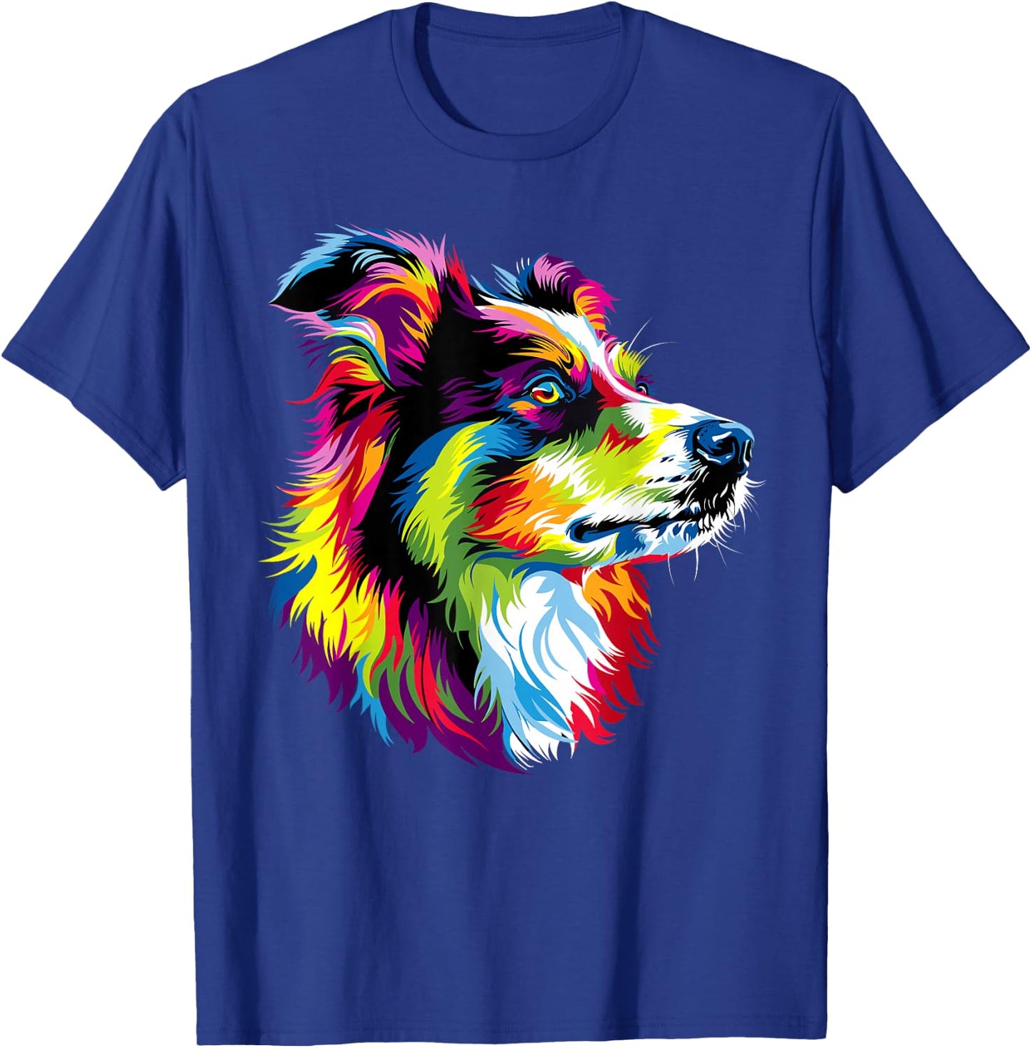 Australian Shepherd Dog Colorful Pop Art Rainbow Cute Aussie T-Shirt - T-Shirt | Royal