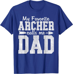 My Favorite Archer Calls Me Dad Archery Dad Father's Day T-Shirt - T-Shirt | Royal