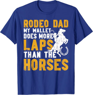 Rodeo Dad Funny Father Of A Rodeo Rider Dad T-Shirt - T-Shirt | Royal