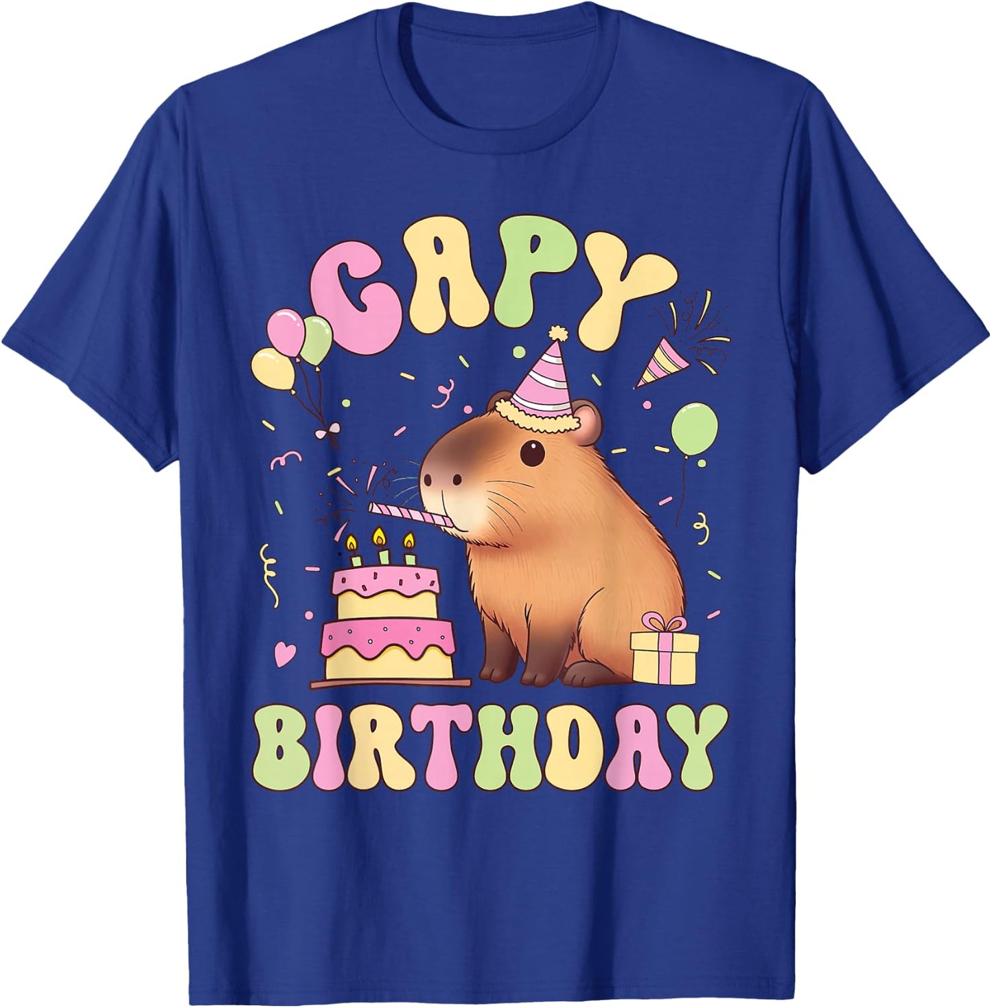 Funny Cute Capy Birthday Funny Capybara Animals Boys Girls T-Shirt - T-Shirt | Royal