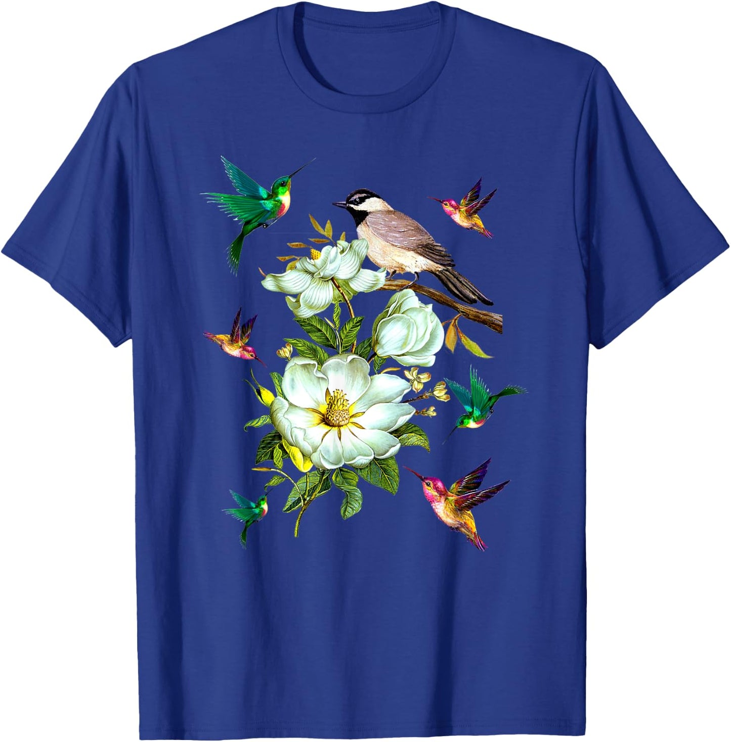 Hummingbird Flowers T Shirt Gift Lover Women Men Kids T-Shirt - T-Shirt | Royal