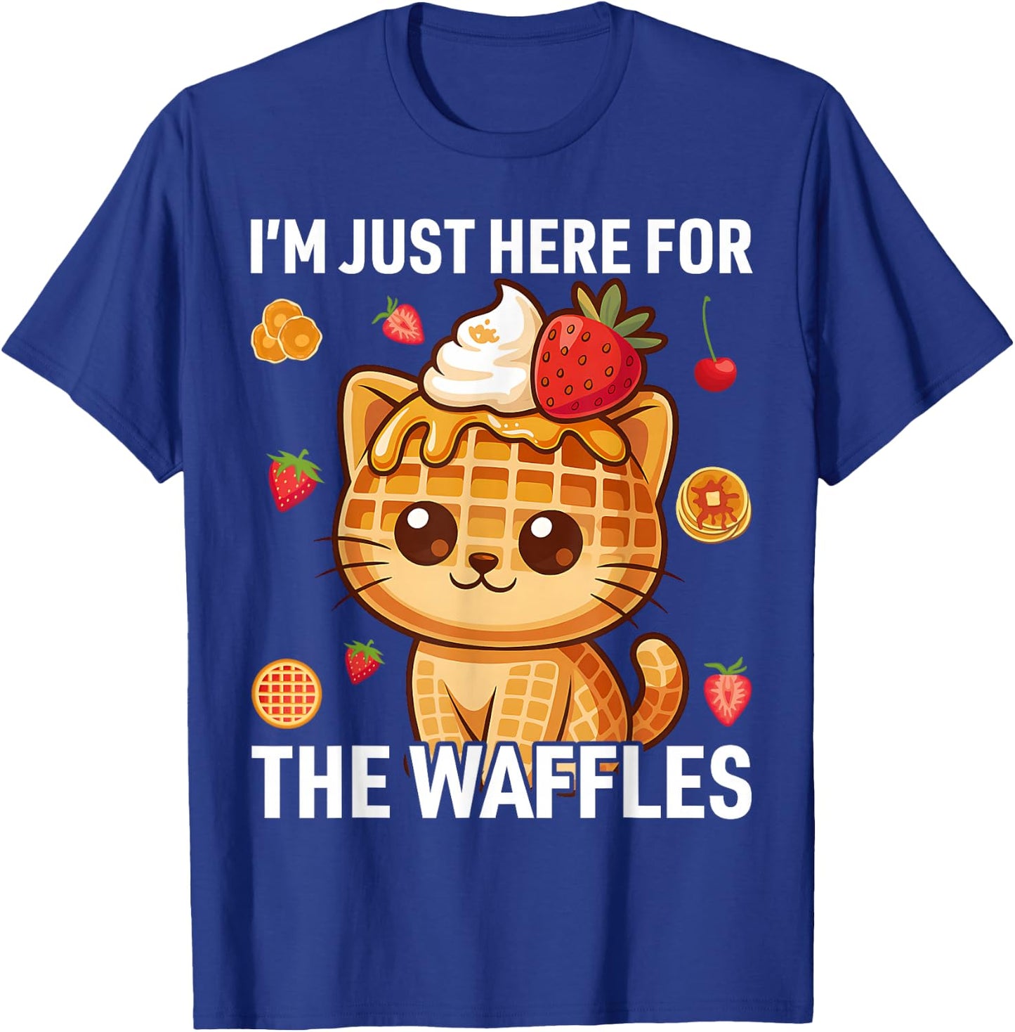 I’m Just Here for The Waffles Cute Cat Food Lover T-Shirt - T-Shirt | Royal