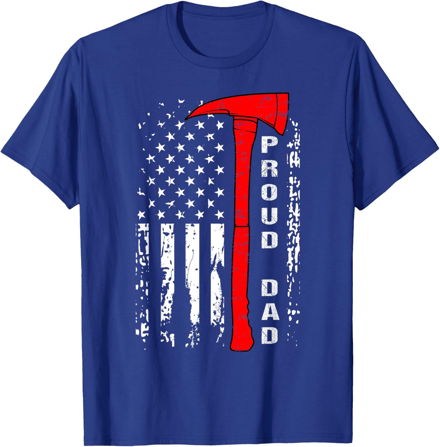 Firefighter Dad Shirt Proud Dad of Brave Firefighter T-Shirt - T-Shirt | Royal