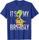 Alien running with a pizza It's My Birthday T-Shirt - T-Shirt | Royal