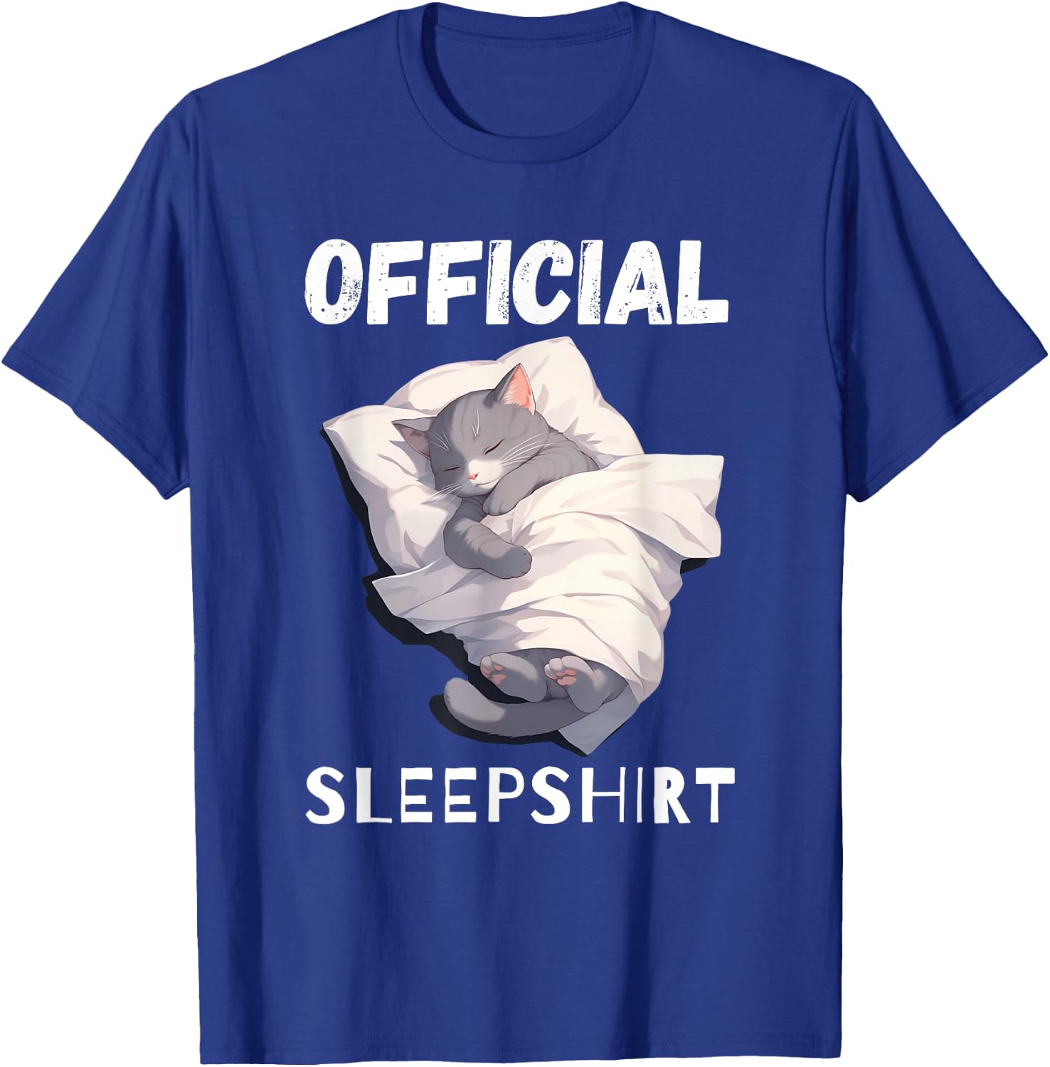Cute Gray Sleeping Cat Official Sleeping pajamas T-Shirt - T-Shirt | Royal
