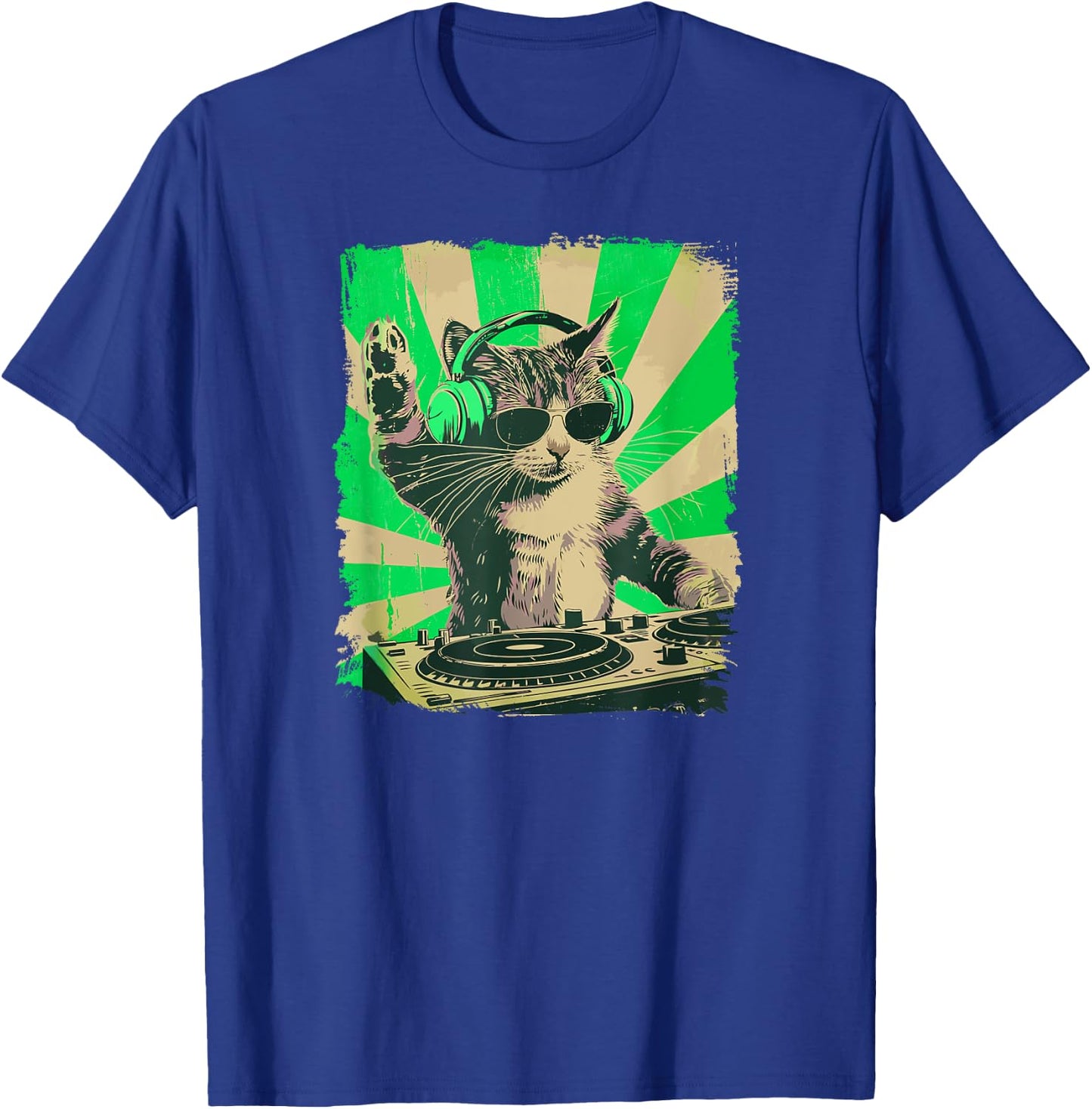 DJ Cat Disco Funny Sound Tech Headphone Techno Music Women T-Shirt - T-Shirt | Royal