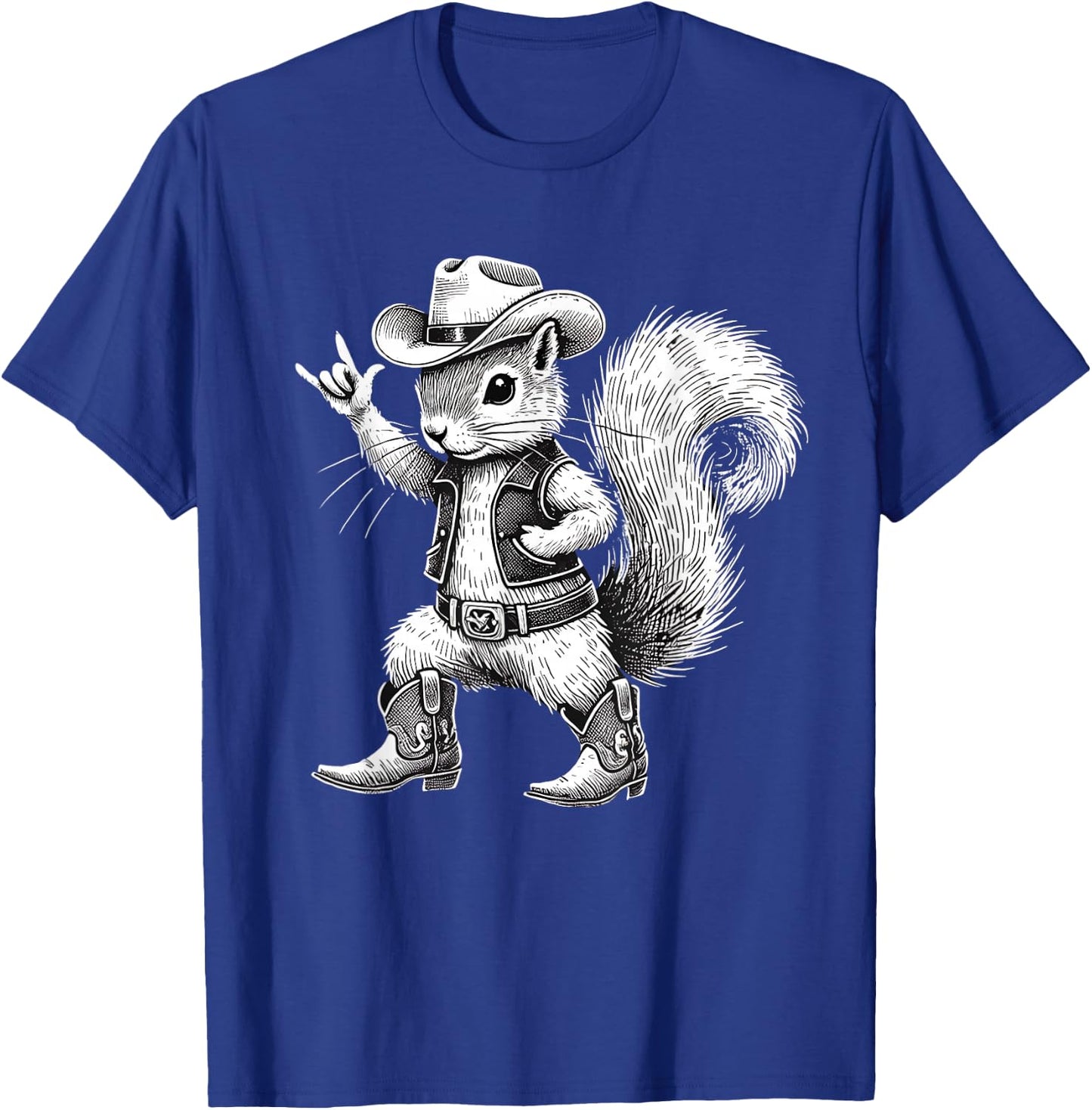 Vintage Squirrel Funny Cowboy Cowgirl Western Country Animal T-Shirt - T-Shirt | Royal