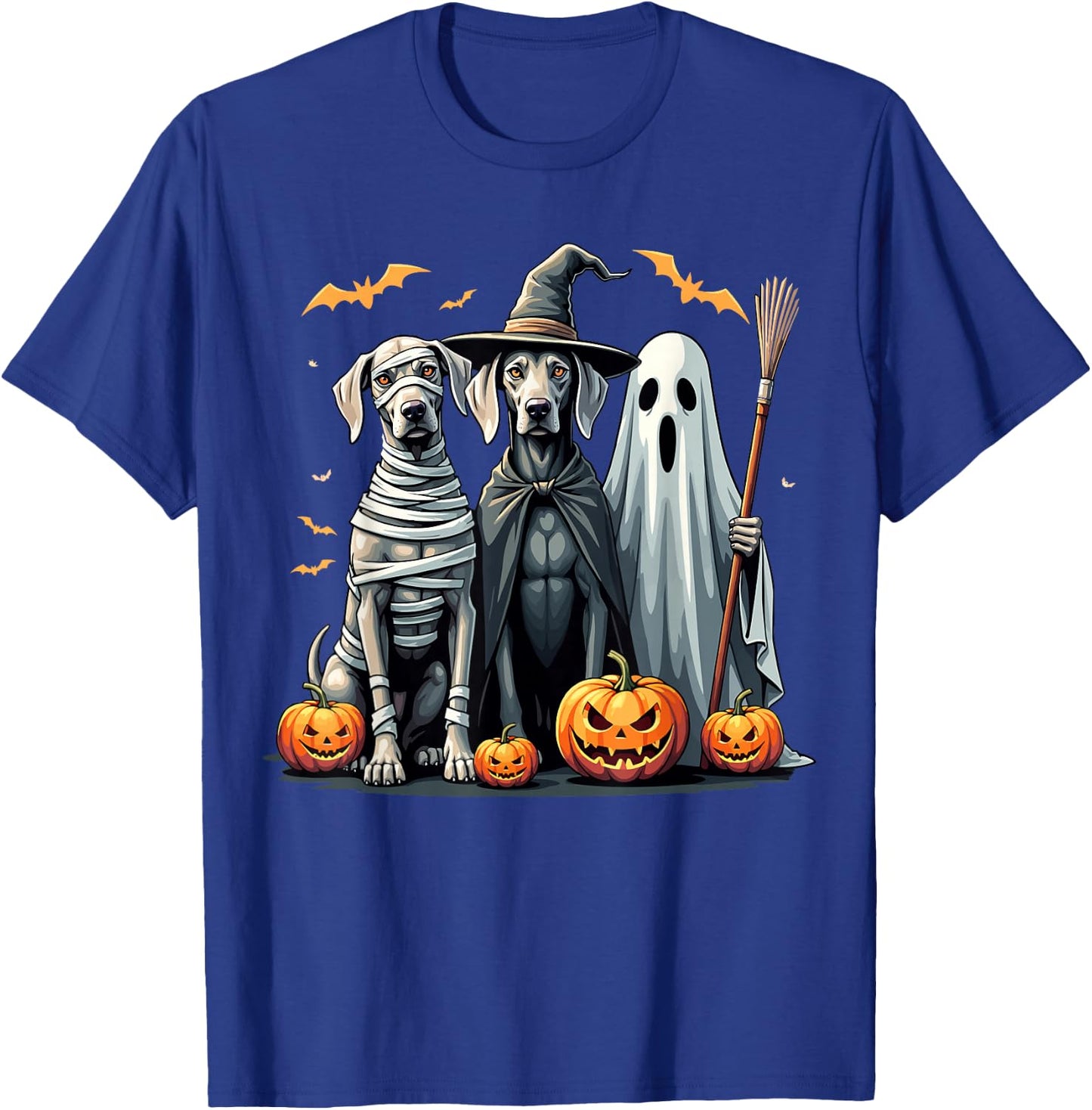 Weimaraner Halloween Costume Mummy Witch Ghost T-Shirt - T-Shirt | Royal