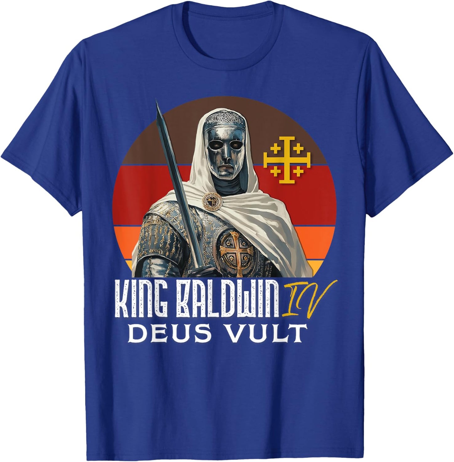 King Baldwin IV Jerusalem Cross Catholic T-Shirt - T-Shirt | Royal