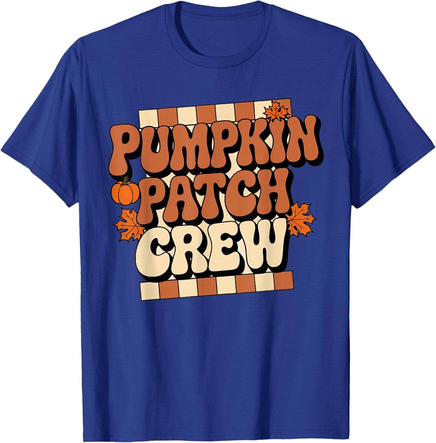 Pumpkin Patch Crew Toddler Boy Groovy Girl Retro Halloween T-Shirt - T-Shirt | Royal