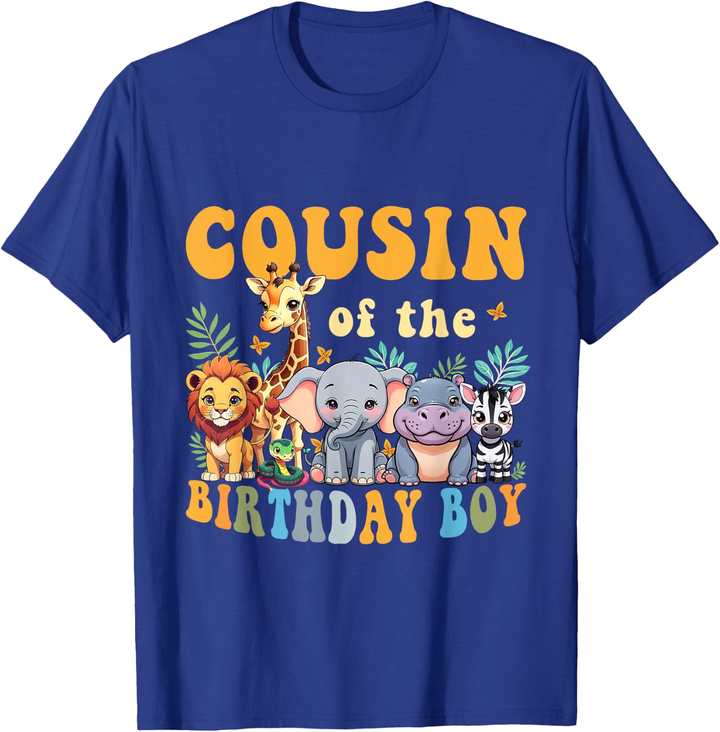 Cousin of the Birthday Boy Kid Safari Jungle Animal Matching T-Shirt - T-Shirt | Royal