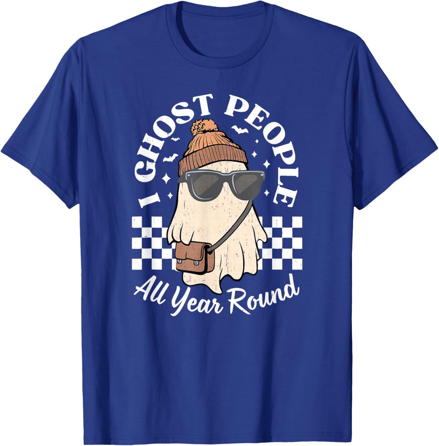 I Ghost People All Year Round Funny Ghost T-Shirt - T-Shirt | Royal