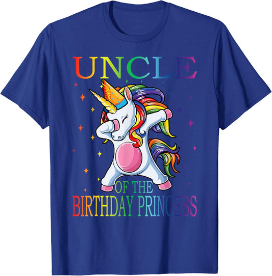 Uncle Of The Birthday Princess Unicorn T-Shirt - T-Shirt | Royal