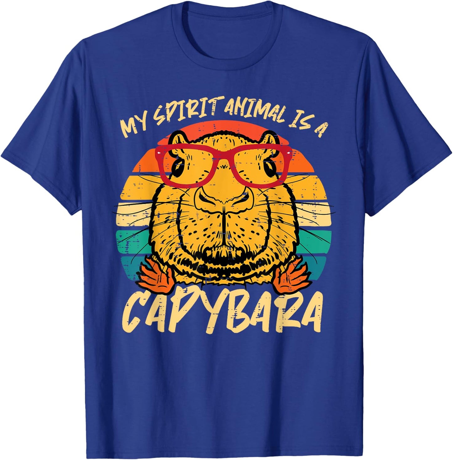 My Spirit Animal Is Capybara Retro Capy Women Girls Kids Men T-Shirt - T-Shirt | Royal