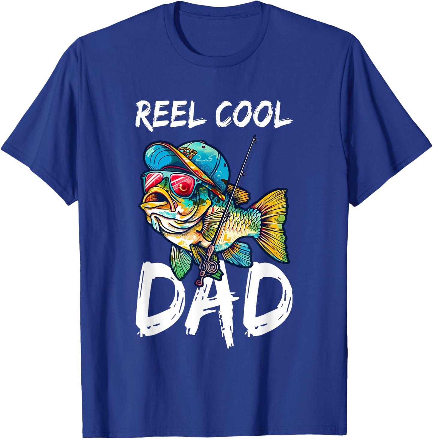 Reel Cool Dad Shirt Men Fisherman Fathers Day T-Shirt - T-Shirt | Royal