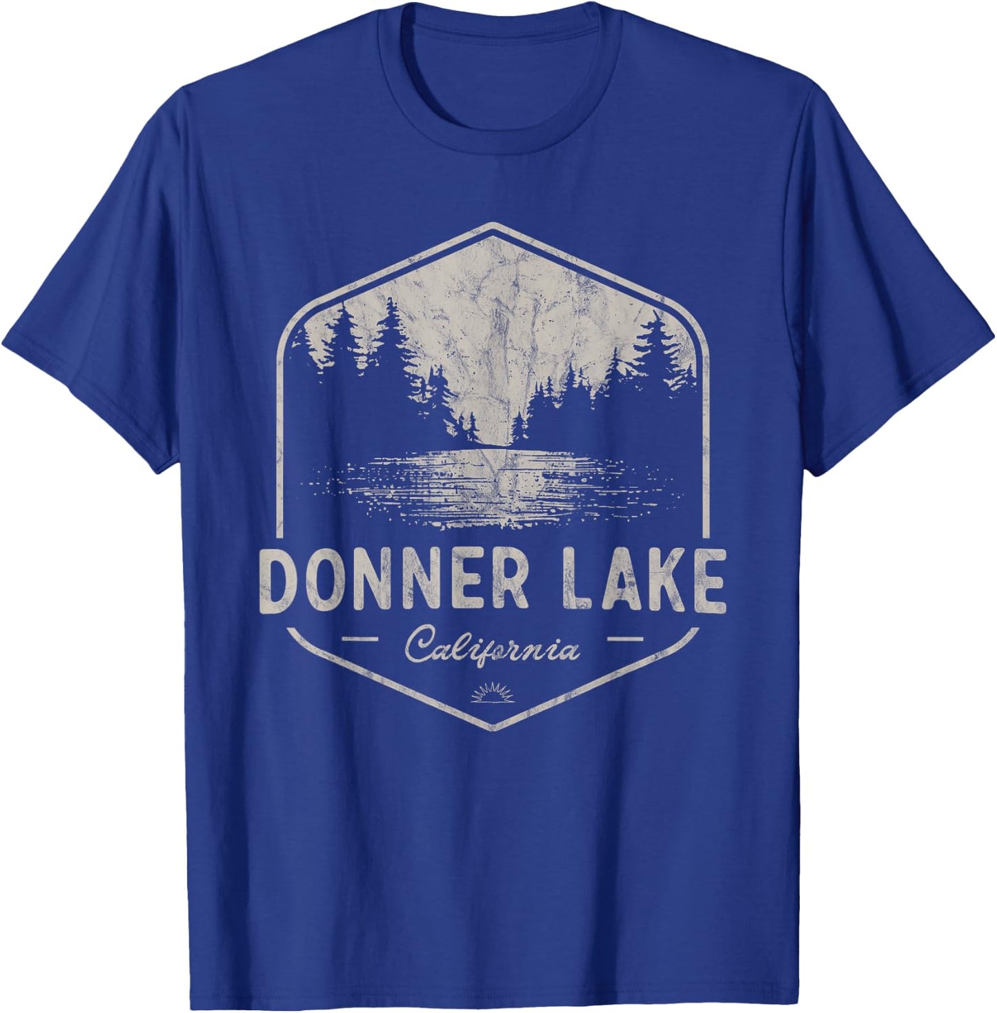 Donner Lake California Outdoors Vintage T-Shirt - T-Shirt | Royal