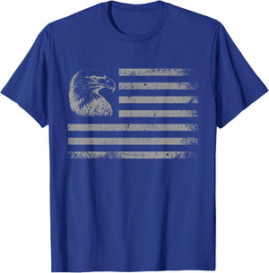 American Flag Patriotic Eagle 4th of July USA Flag Graphic T-Shirt - T-Shirt | Royal