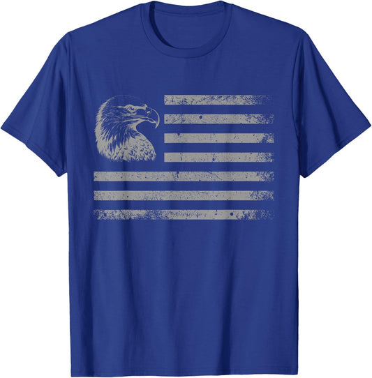 American Flag Patriotic Eagle 4th of July USA Flag Graphic T-Shirt - T-Shirt | Royal
