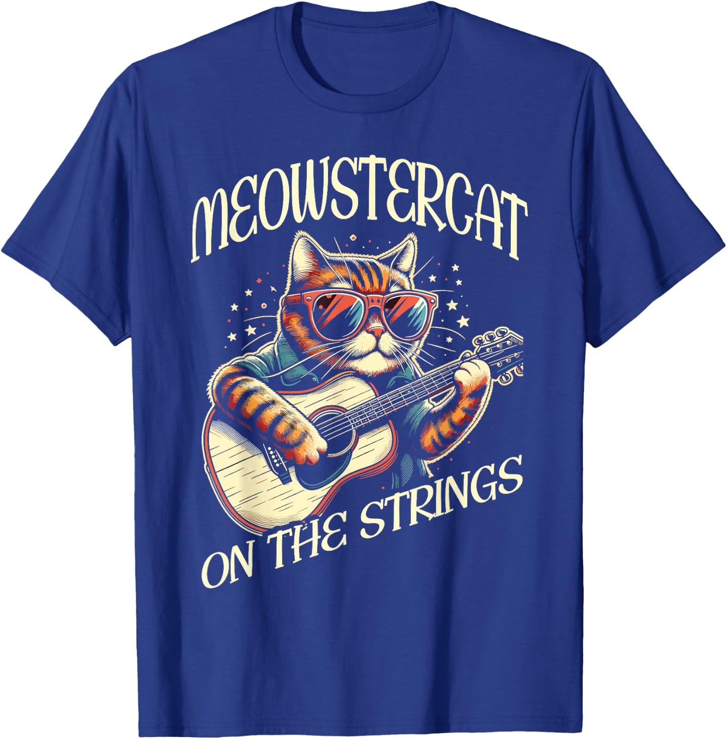 Funny Cat Playing Guitar T-Shirt - T-Shirt | Royal