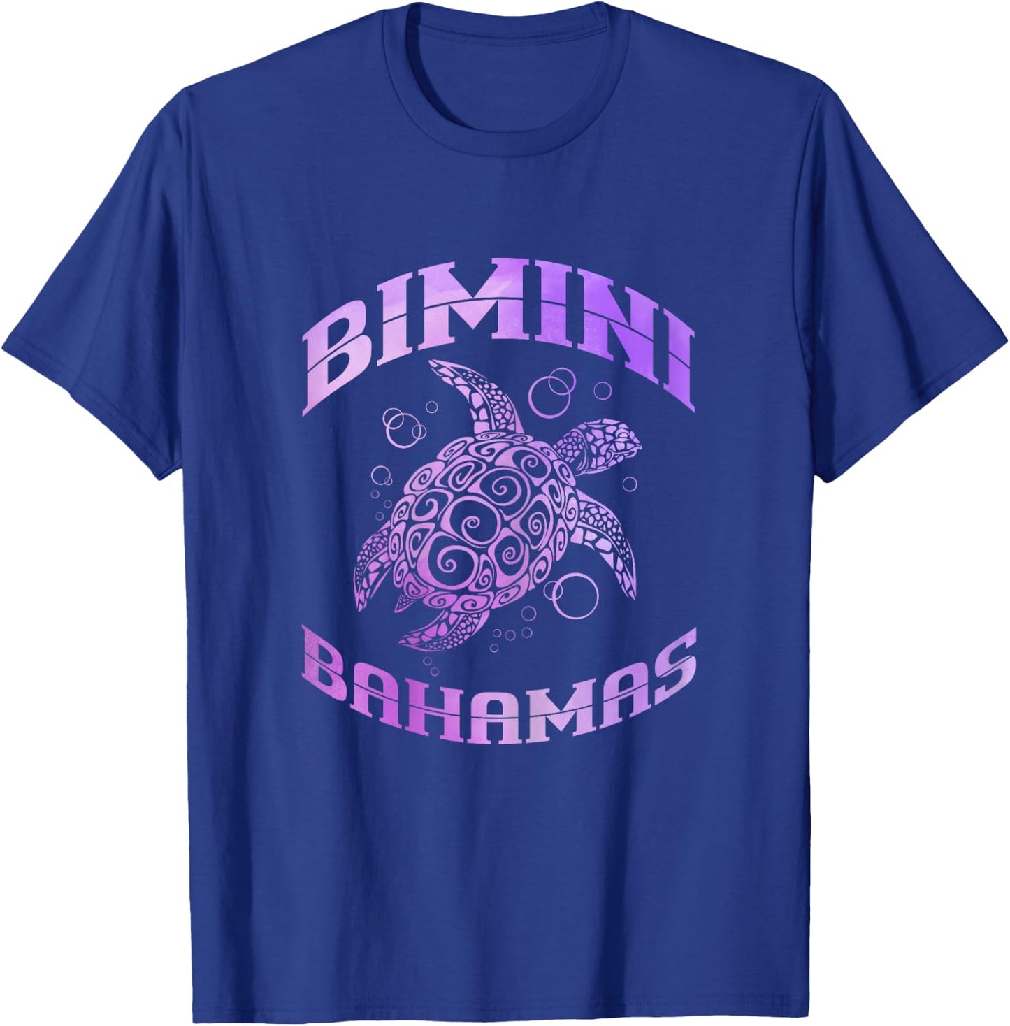 Bimini Bahamas Sea Turtle Beach Vacation Summer T-Shirt - T-Shirt | Royal