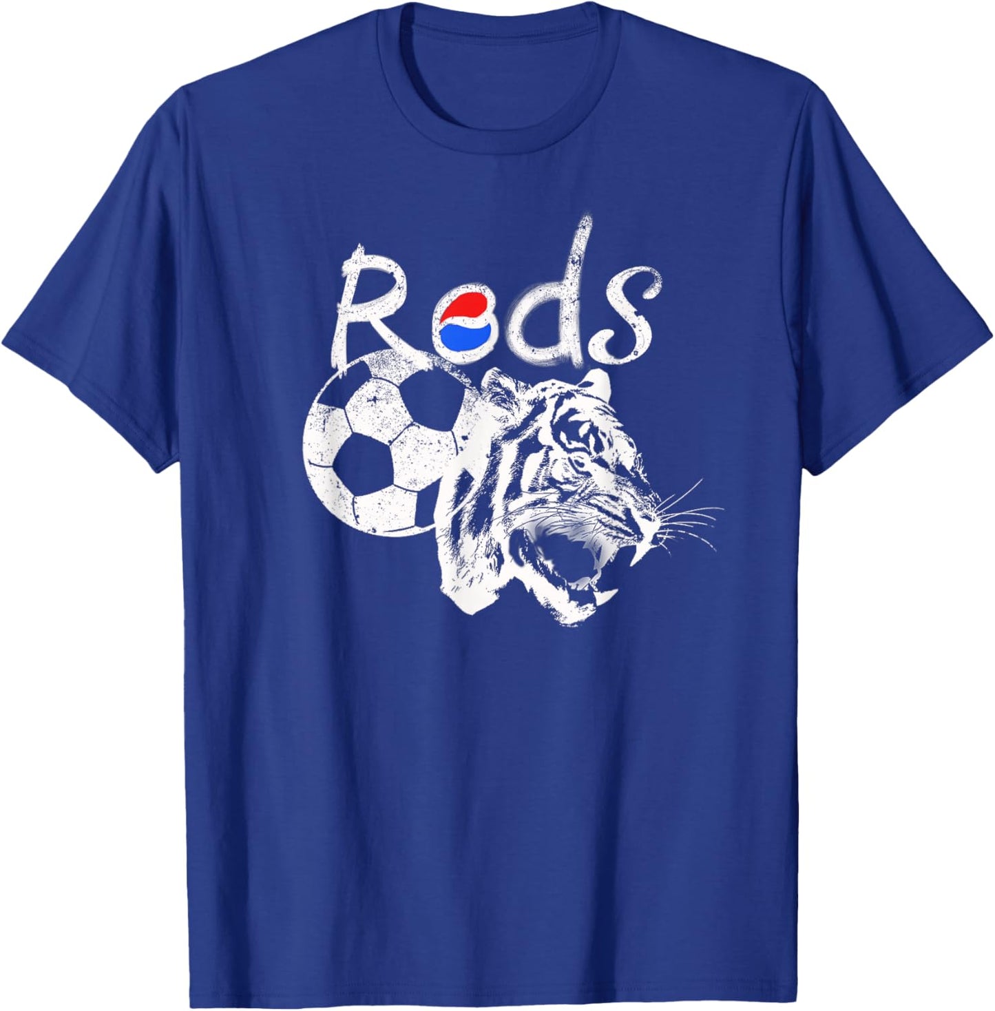 Korean Soccer red with Tiger and Korean Flag T-Shirt - T-Shirt | Royal
