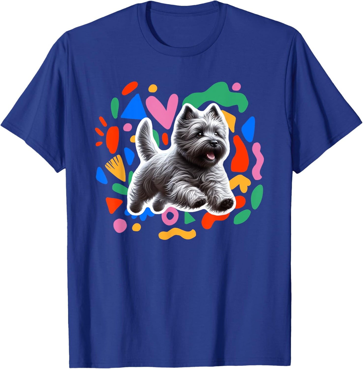 Cairn Terrier Colorful Design Dog T-Shirt - T-Shirt | Royal